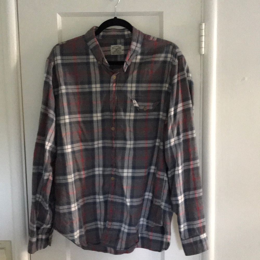 Large grey plaid J Crew workshirt
